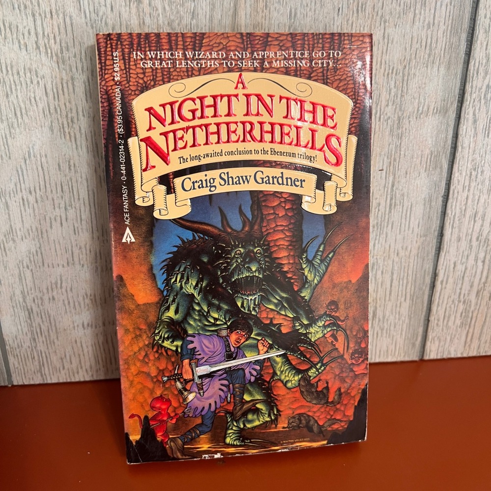 A‎ Night in the Netherhells Craig Shaw Gardner 1987 Ace Fantasy Ebenezum Trilogy
